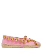 Matchesfashion.com Gucci - Crystal Embellished Canvas Espadrilles - Womens - Pink