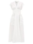 Matchesfashion.com Three Graces London - Clarissa Linen Wrap Dress - Womens - White