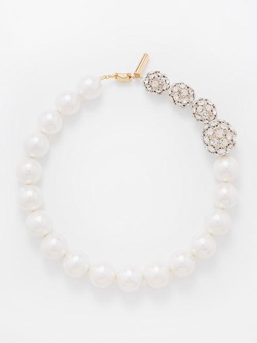 Timeless Pearly - Faux-pearl, Crystal & Gold-plated Choker Necklace - Womens - Pearl