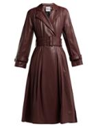 Matchesfashion.com Koch - Belted Faux Leather Trench Coat - Womens - Burgundy