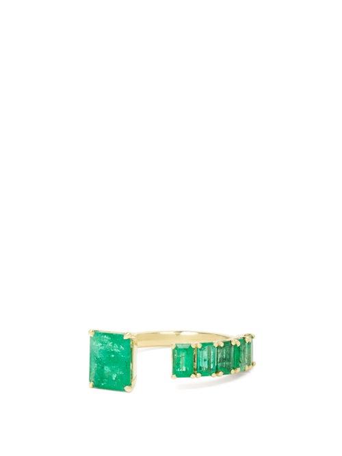 Matchesfashion.com Shay - Floating Emerald & 18kt Gold Ring - Womens - Green Gold
