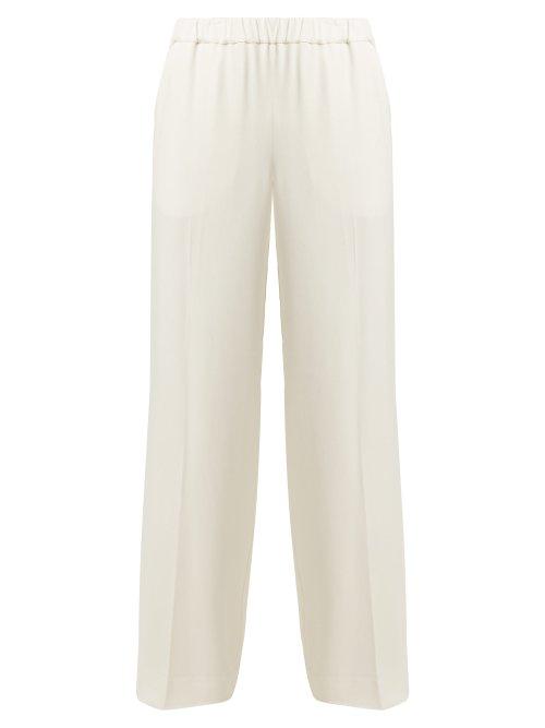 Matchesfashion.com Elizabeth And James - Jones Straight Leg Crepe Trousers - Womens - Cream