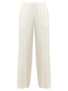Matchesfashion.com Elizabeth And James - Jones Straight Leg Crepe Trousers - Womens - Cream