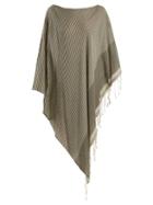 Matchesfashion.com Su - Syama Off The Shoulder Striped Cotton Kaftan - Womens - Khaki Multi
