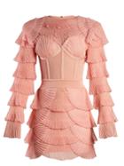 Balmain Layered Ribbed Mini Dress