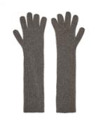 Raey - Recycled Cashmere-blend Ribbed Long Gloves - Womens - Charcoal