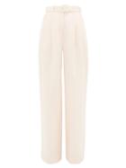Matchesfashion.com Zimmermann - High-rise Linen Wide-leg Trousers - Womens - Light Pink