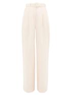 Matchesfashion.com Zimmermann - High-rise Linen Wide-leg Trousers - Womens - Light Pink