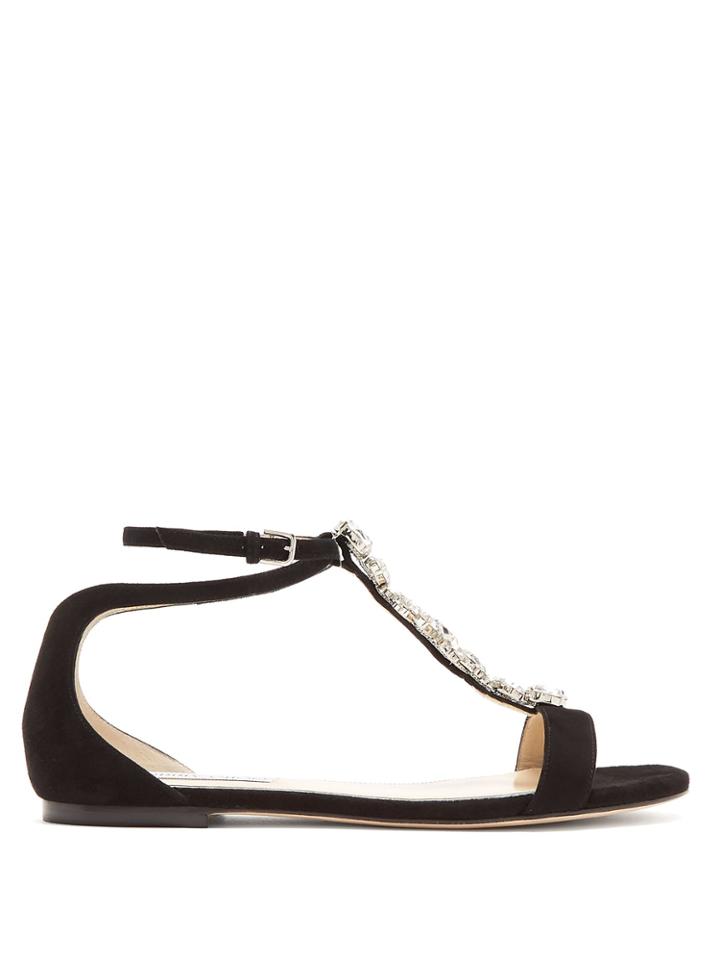 Jimmy Choo Averie Crystal-embellished Suede Sandals