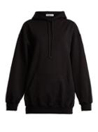 Matchesfashion.com Balenciaga - Logo Print Cotton Hooded Sweatshirt - Womens - Black
