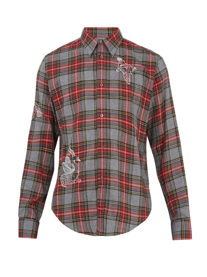 Stella Mccartney Mythical Motif-embroidered Checked Shirt