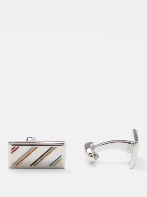 Paul Smith - Striped Metal Cufflinks - Mens - Multi