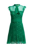 Matchesfashion.com No. 21 - Floral Print Pussybow Silk Dress - Womens - Green
