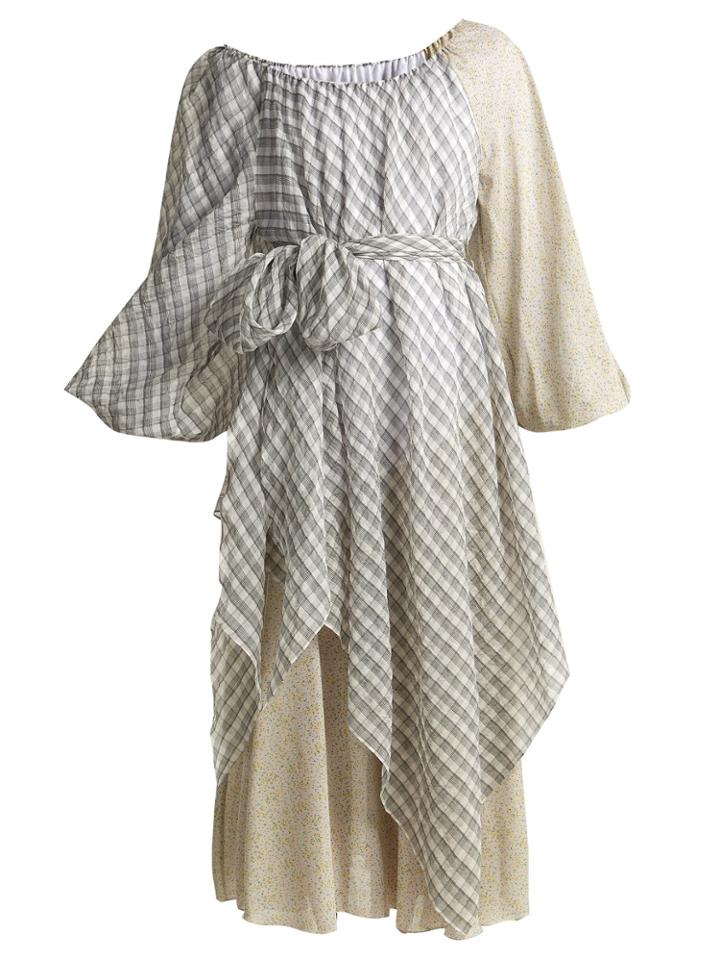 Anna October Off-the-shoulder Printed Cotton-blend Dress