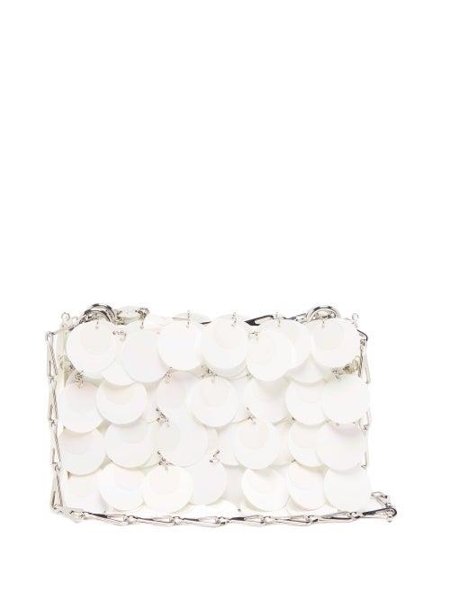 Matchesfashion.com Paco Rabanne - 1969 Nano Sequinned Leather Shoulder Bag - Womens - White