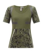 Matchesfashion.com Adidas By Stella Mccartney - Climalite Bodycon Jersey T Shirt - Womens - Khaki