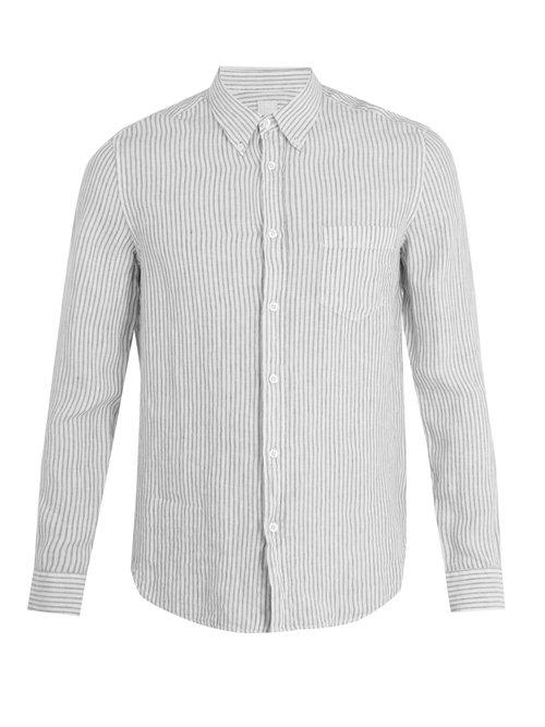 Matchesfashion.com 120% Lino - Patch Pocket Striped Linen Shirt - Mens - Cream Multi