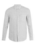Matchesfashion.com 120% Lino - Patch Pocket Striped Linen Shirt - Mens - Cream Multi