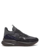 Matchesfashion.com Alexander Mcqueen - Raised-sole Suede And Leather Trainers - Mens - Black Multi