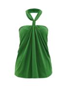 Loewe - Halterneck Crepe Top - Womens - Green