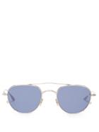 Matchesfashion.com Jacques Marie Mage - Harcourt Double-bridge Round Titanium Sunglasses - Womens - Silver