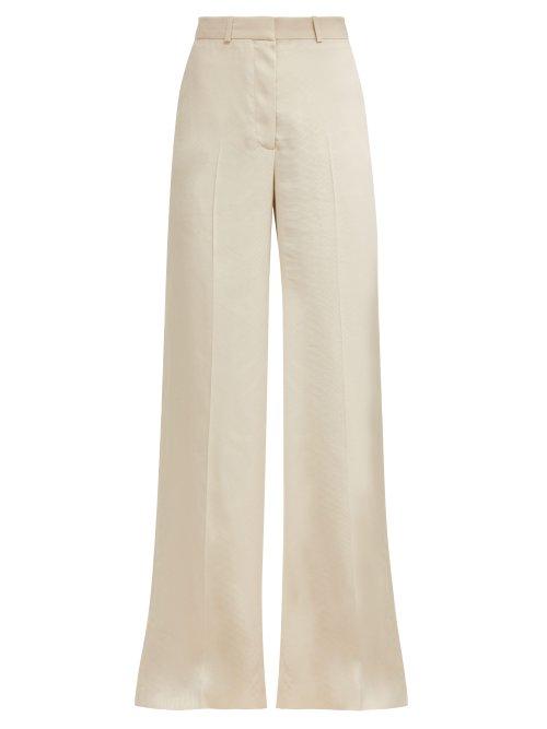 Matchesfashion.com Stella Mccartney - Wide Leg Snake Jacquard Trousers - Womens - Ivory