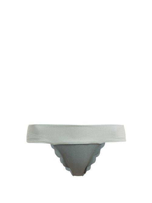Matchesfashion.com Marysia - Santa Clara Scalloped Bikini Briefs - Womens - Blue Multi