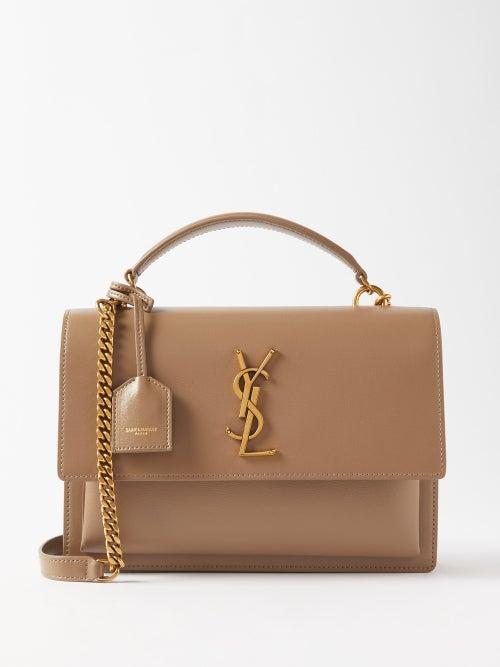 Saint Laurent - Sunset Medium Leather Shoulder Bag - Womens - Beige