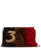 Miu Miu Tri-colour Smooth Shearling And Leather Pouch