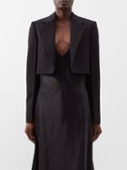 Victoria Beckham - Cropped Wool-gabardine Jacket - Womens - Black