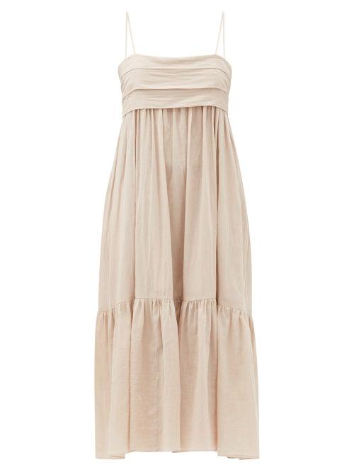 Matchesfashion.com Loup Charmant - Iliana Bow-back Organic-cotton Dress - Womens - Light Pink