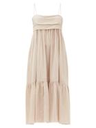 Matchesfashion.com Loup Charmant - Iliana Bow-back Organic-cotton Dress - Womens - Light Pink