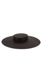 Matchesfashion.com Erdem - X Noel Stewart Floral-print Raffia Hat - Womens - Black Pink