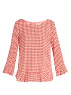 Velvet By Graham & Spencer Lavada Ruffle-trimmed Gingham Top