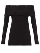 Matchesfashion.com Proenza Schouler - Off-the-shoulder Ribbed Sweater - Womens - Black