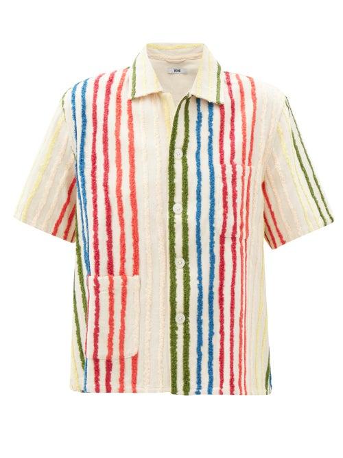 Matchesfashion.com Bode - Chenille-striped Silk-blend Shirt - Womens - Multi