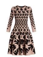 Alexander Mcqueen Doves-intarsia Flared-skirt Dress