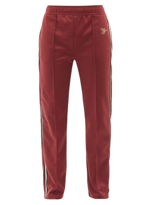 Wales Bonner - Studio Striped-jersey Track Pants - Mens - Burgundy
