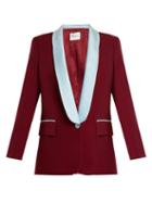Matchesfashion.com Racil - New York Contrast Lapel Wool Blazer - Womens - Burgundy Multi
