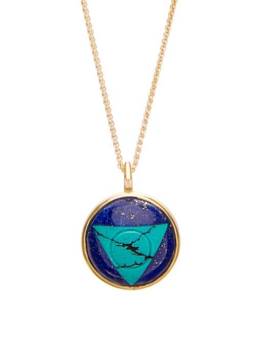 Matchesfashion.com Noor Fares - Vishuddha Lapis, Turquoise & Gold Necklace - Womens - Blue