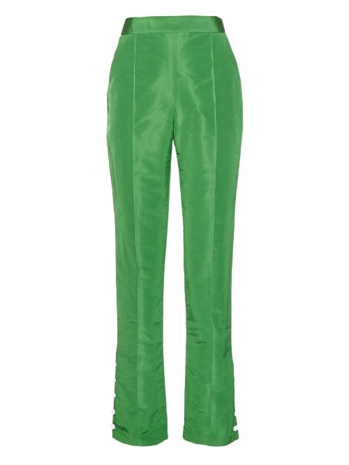Rosie Assoulin Buttoned-cuffs Silk Trousers