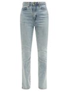 Matchesfashion.com Khaite - Daria Santa Fe Faded-wash Slim-leg Jeans - Womens - Light Blue