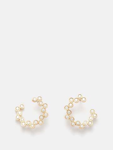 Viltier - Clique Twist Diamond & 18kt Gold Earrings - Womens - Gold Multi