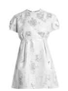 Matchesfashion.com Emilia Wickstead - Arielle Floral Jacquard Mini Dress - Womens - White Silver