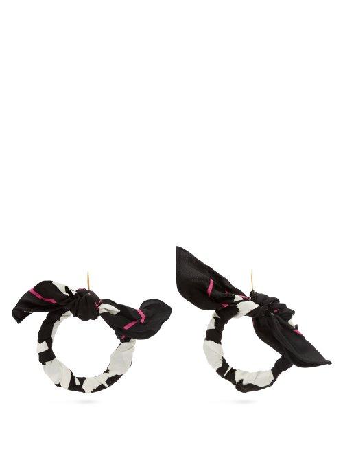 Matchesfashion.com Balenciaga - Silk Twill Hoop Drop Earrings - Womens - Pink