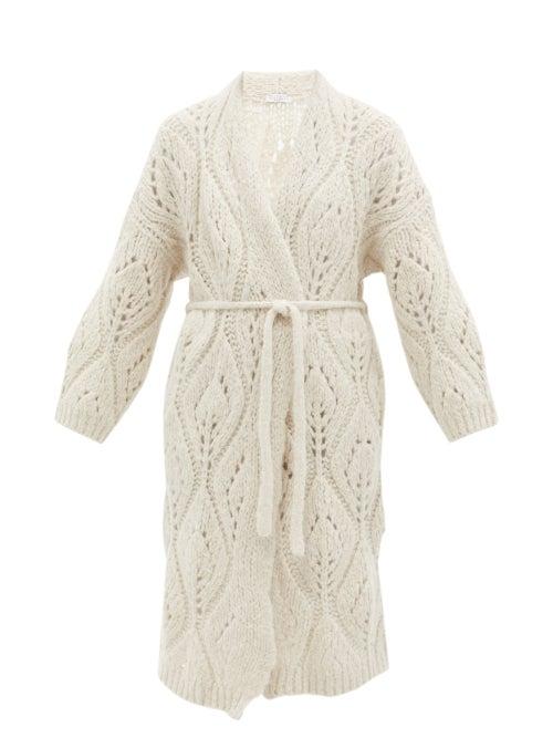 Ladies Rtw Brunello Cucinelli - Belted Alpaca-blend Knit Cardigan - Womens - Cream