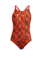 Matchesfashion.com Adidas By Stella Mccartney - Snake Print Swimsuit - Womens - Orange Print