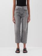 Agolde - 90s Cropped Straight-leg Jeans - Womens - Light Grey