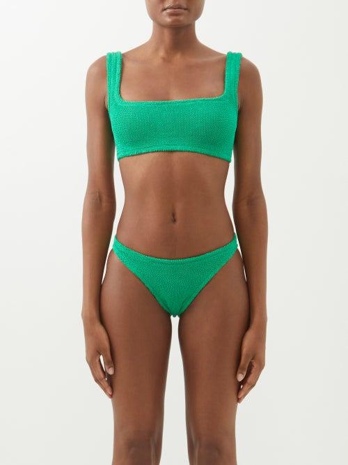 Hunza G - Xandra Crinkle-knit Bikini - Womens - Emerald