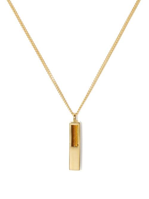 Tom Wood - Tiger's Eye 9kt Gold Pendant Necklace - Mens - Gold